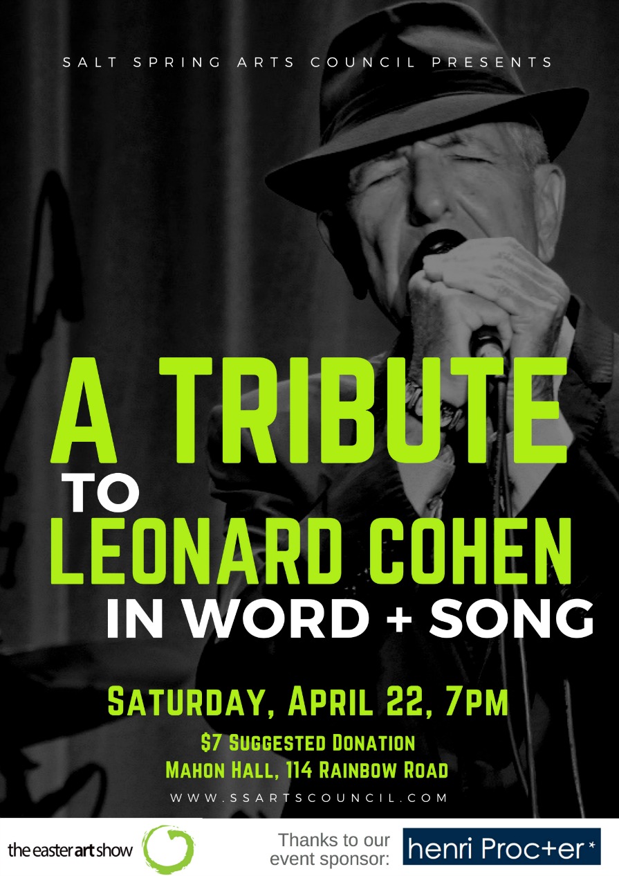 Poster for event A Tribute to Leonard Cohen.